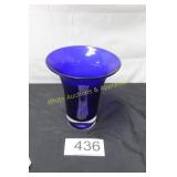 Vintage Cobalt Blue Glass Trumpet Vase