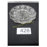 Vintage Clear Glass Deviled Egg Platter