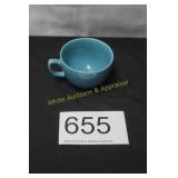 Turquoise Teacup w/Side Handle - Unmarked Fiesta