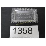 C. F. Lange Advertising Clear Glass Pin Tray