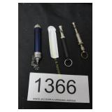 Cobalt Blue Glass Needle Case/Vial & Whistles
