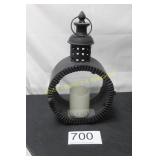 Metal Industrial Circular Lantern Candle
