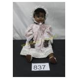Vintage Collector Black Doll w/Stand
