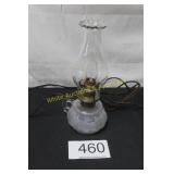 Vintage Electrified Hurricane Glass Lamp