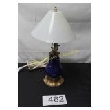 Vintage Cobalt Blue Ceramic Mini Table Lamp