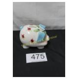 Vintage Kitsch Ceramic Floral Piggy Bank