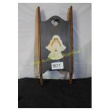 Vintage Decorative Wood Sled w/Painted Angel