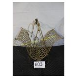MCM Gold Tone Metal Wire Magazine Rack