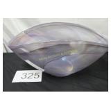 Iridescent Swirl Art Glass Centerpiece Bowl