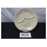 3 Compartment Divided Fiestaware Plate