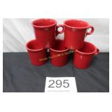 Set of (5) Fiestaware Ring Handle Mugs