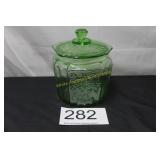Green Depression 'Princess' Cookie Jar w/Lid