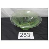 Green Depression Glass Serving Bowl