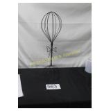 Vintage Black Wire Metal Wig & Hat Display Stand