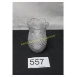 Pressed Glass Pineapple Vase Filled w/Deco Glass