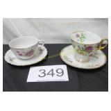 (2) Sets of Porcelain Teacups & Saucers