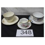 (3) Sets of Porcelain & China Tea Cups & Saucers