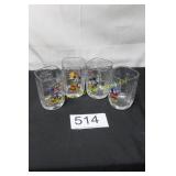 (4) Piece McDonald's Disney 2000 Glass Mugs
