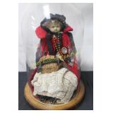 Antique Peddler Doll w/Glass Display Dome