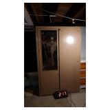 Metal Wardrobe Cabinet W/Mirror +
