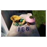 Concrete Boot & Mushroom Frog Planters