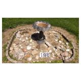 Birdbath & Rocks (No Border)