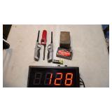 Old Metal Match Holder, Matches, Lighters