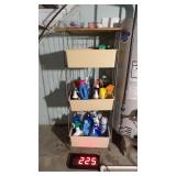 3) Bin Metal Rack W/Contents