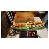 Wooden Box W/Extension Cords