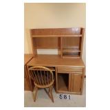 Oak Computer Desk W/Chair 48" X 24" X 56T