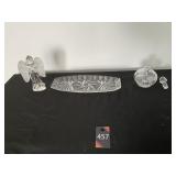 Crystal Perfume Bottle, Tray & Angel
