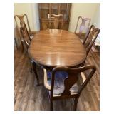 Ethan Allen Oval Dining Room Table, (6) Chairs,