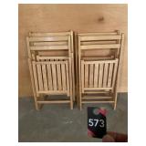 (4) Wooden Folding Chairs