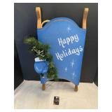 Happy Holiday Sled Decor