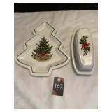 Pfaltzgraff Christmas Plate & Butter Dish