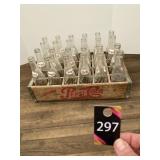 Vintage Pepsi Bottles in Wood Crate