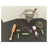 Vintage Kitchen Utensils & Seive