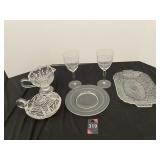 Cheese Plate, Wine Glasses & Misc Crystal
