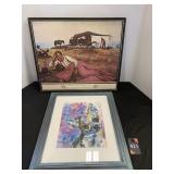 Framed Western & Dog Picture