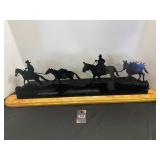 Metal Western Sillhouette on Wood Base