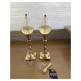 Oil Candles with Brass Candle Stick Holders