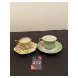 Vintage Hand Painted Tea Cups & Saucers from Japan