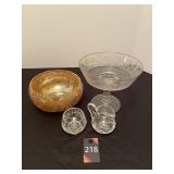 Vintage Glass Bowls, Creamer & Sugar