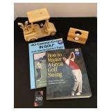Wood Golf Cart & Books