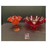 Vintage Ruffled Glass Bowls