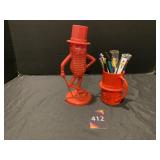 Red Mr Peanut Bank & Pen Cup