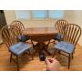 Drop Leaf Round Table with 4 Chairs & Pads