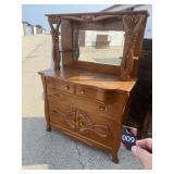 Antique Dresser with Mirror 44"Wx23"Dx61"H