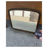 Antique Wood Framed Beveled Mirror 30"Lx25"H