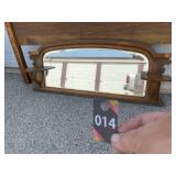 Antique Wood Framed Mirror with Shelves 44"Wx18"H